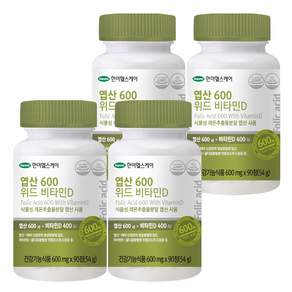 Hanmi 韓美 含維生素 D 的 Healthcare 葉酸 600, 4罐