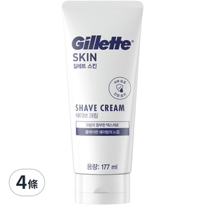 Gillette 吉列 敏感肌適用刮鬍膏, 177ml, 4條