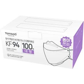 Tamsaa KF94 防塵口罩, 白色, 100個, 1盒