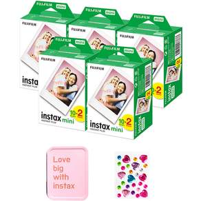 instax 拍立得 mini空白底片 100張+隨機鐵盒+寶石貼紙, 單品, 1套