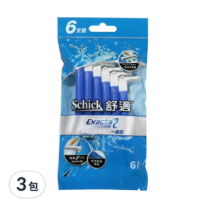 Schick 舒適牌 高級防滑輕便刀 一般型, 6支, 3包