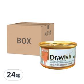 惜時 Dr.Wish 愛犬調整配方營養食, 雞肉+牛肝+膳食纖維+果寡糖, 85g, 24罐