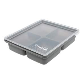 petinube 矽膠多格立方冷凍儲存盒 4格, 灰色, 1個