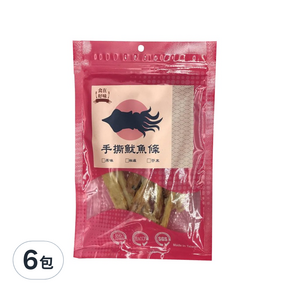 食在好味 霸王級手撕魷魚條 原味, 100g, 6包