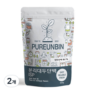 Pureunbin 大豆分離蛋白粉, 2個, 500g