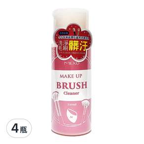 MEKO 刷具 粉撲清潔液, 140ml, 4瓶