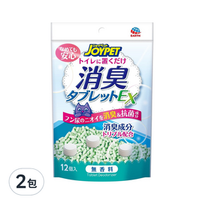 JOYPET 寵倍家 貓砂除臭EX錠加強版 無香味 12入, 60g, 2包