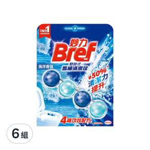 Bref 妙力 懸掛式馬桶清潔球 海洋清香, 50g, 6組