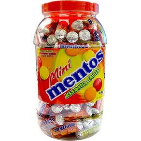 mentos 曼陀珠 迷你曼陀珠 綜合水果口味, 1000g, 1桶