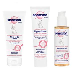 sanosan 珊諾 產前護理霜 200ml+乳膏 30ml+妊娠油 100ml, 1組