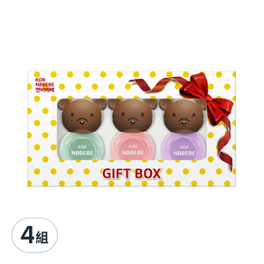 NBBEBE 兒童用指甲油 三色禮盒, A款 奶油薄荷綠 4ml + 奶油紫 4ml + 奶油粉 4ml, 4盒