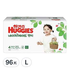 HUGGIES 好奇 Nature Made 純淨褲型尿布 女童用, L, 96片