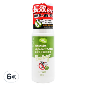 nac nac 草本雙效驅蚊噴霧 3歲以上, 60ml, 6瓶