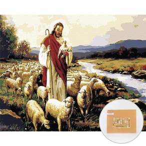 ARTJOY DIY名畫系列數字油畫 50*40cm, 耶穌和羊