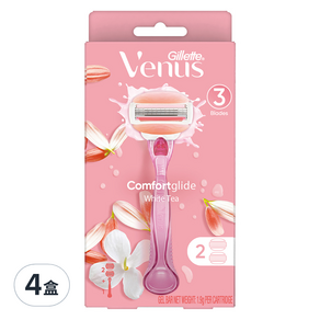 Gillette 吉列 Venus系列 溫和白茶女士除毛刀 + 除毛刀頭 2個, 4盒