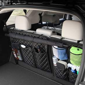 XFIT 黑色版皮革汽車後備箱收納袋 2件組, 黑色