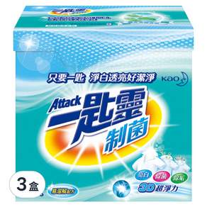 Attack 一匙靈 洗衣粉 制菌, 1.9kg, 3盒