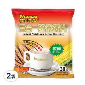 Vitamax 維他麥 三合一麥片 原味 20包, 600g, 2袋