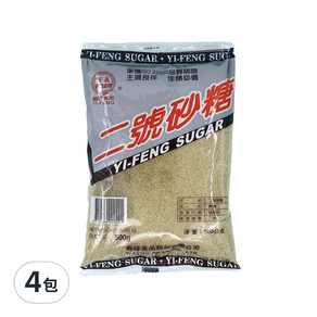 義峰食品 二號砂糖, 500g, 4包