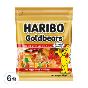 HARIBO Goldbaren 金熊Q軟糖, 14g, 6包