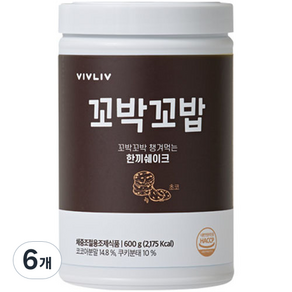 VIVLIV 巧克力味一次性奶昔代餐, 600g, 6個