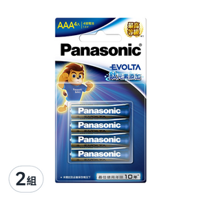 Panasonic 國際牌 Evolta 鈦元素鹼性電池 4號, 4顆, 2組