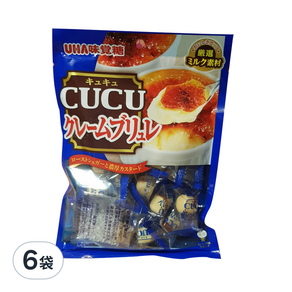 UHA 味覺糖 CUCU焦糖布丁糖, 80g, 6袋