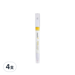 KOKUYO Mark+兩用同色系螢光筆, 黃色, 4支