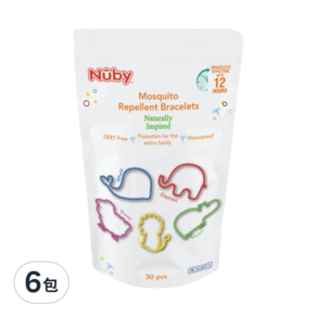 Nuby 動物造型驅蚊矽膠圈 30入, 6包