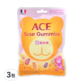 ACE 酸Q熊軟糖, 綜合, 44g, 3包