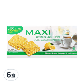 Biskotto MAXI 愛炫三明治餅乾 檸檬口味, 160g, 6盒