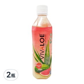 VIVALOE 纖薈 西瓜蘆薈果汁飲料, 500ml, 2瓶