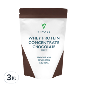 TRYALL 濃縮乳清蛋白粉 香醇可可, 500g, 3包