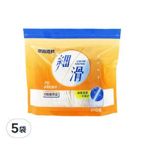 奈森克林 細滑牙線棒, 200支, 5袋