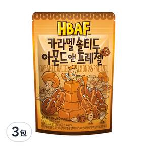 HBAF 焦糖杏仁果與蝴蝶餅, 120g, 3包