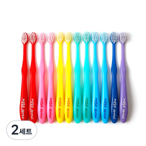 Smile Dental Rainbow 全纖細頭嬰兒牙刷彩虹色 7p + 隨機 5p, 混合顏色, 2組