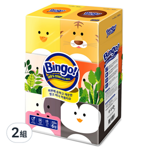 Bingo 迷你雙層面紙, 6盒, 2組