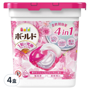 Bold 碳酸 雙色4D洗衣膠球 淺粉牡丹花香, 11顆, 4盒