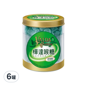 VALDA 樺達 喉糖 超涼薄荷口味, 160g, 6罐