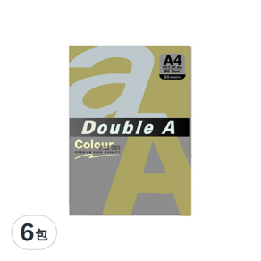 Double A 彩色影印紙 粉黃色 50張, A4, 6包