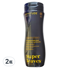 ATTITUDE 艾特優 男士運動專用二合一洗髮沐浴露, 473ml, 2瓶