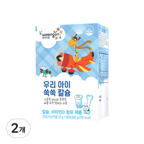 Woongjin 孩童鈣果凍條 30包入, 600g, 2盒