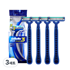 Gillette 吉列 Blue3 威鋒3刮鬍刀, 4件, 3套