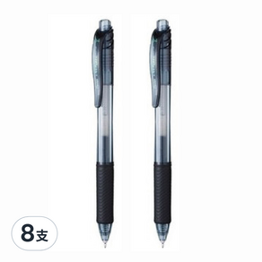 Pentel 飛龍文具 極速鋼珠筆0.4, 黑色, 8支