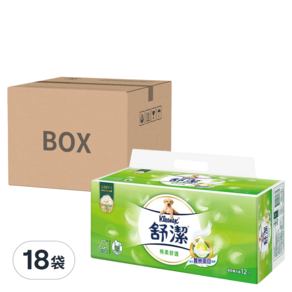 Kleenex 舒潔 棉柔舒適抽取衛生紙 100張, 12包, 18袋