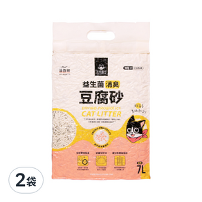 DOG CAT STAR 汪喵星球 益生菌消臭豆腐砂, 2.7kg, 7L, 2袋