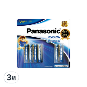 Panasonic 國際牌 Evolta 鈦元素鹼性電池 4號, 10顆, 3組