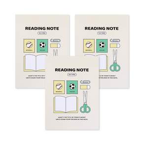Indigo兒童高年級3-6窄空間32頁功能性閱讀書筆記本, 3個, 綠色
