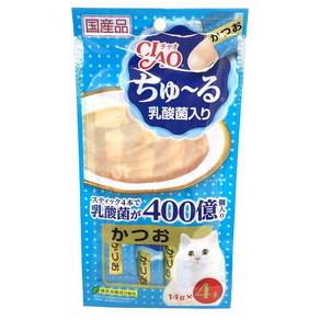 CIAO 啾嚕肉泥 乳酸菌配方, 柴魚口味, 4條, 1包