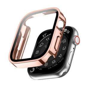 IT'S LIFE Apple Watch 9H 方形全覆蓋鋼化玻璃錶殼 40 毫米, 玫瑰金